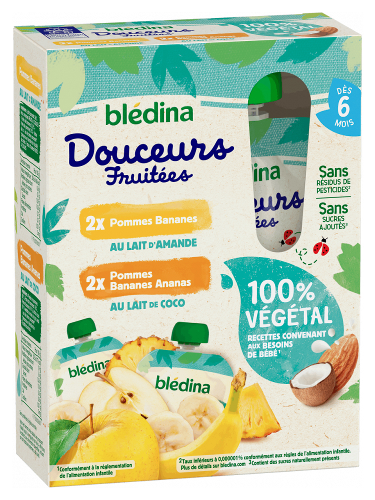 Blédina Douceurs Fruitées Dès 6 Mois 4 Unités